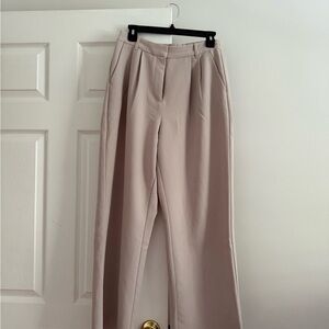 Abercrombie & Fitch Cream Wide Leg Trousers High-Waisted